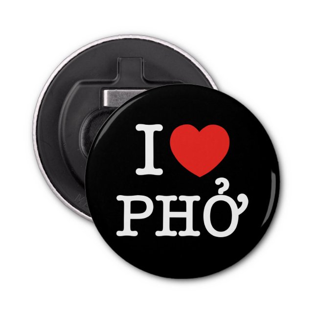 I Heart (Love) Pho Bottle Opener (Front)