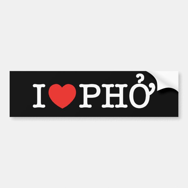 I Heart (Love) Pho Bumper Sticker (Front)
