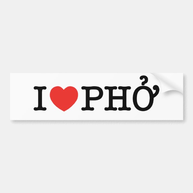 I Heart (Love) Pho Bumper Sticker (Front)