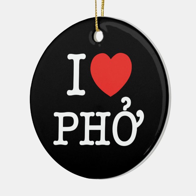 I Heart (Love) Pho Ceramic Tree Decoration (Left)