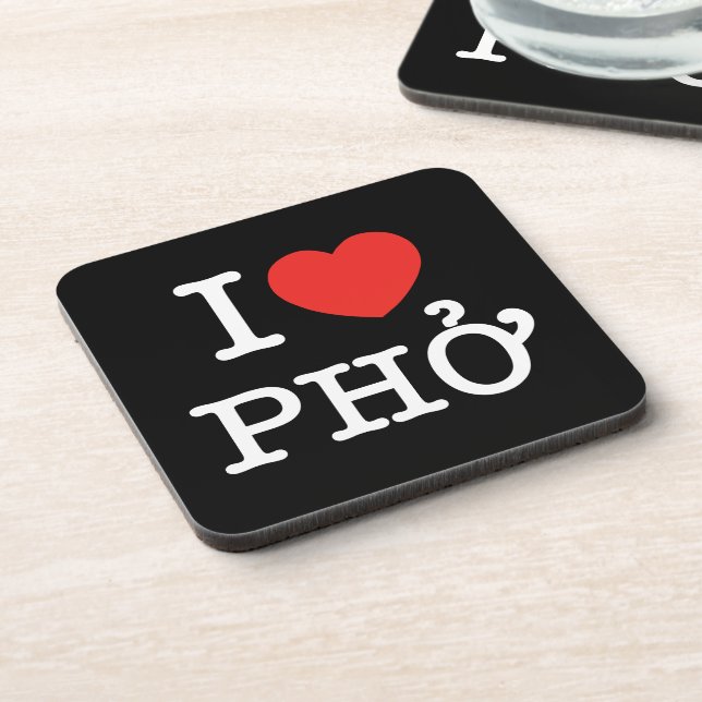 I Heart (Love) Pho Coaster (Left Side)