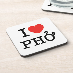 I Heart (Love) Pho Coaster