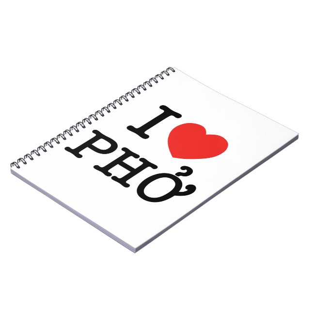 I Heart (Love) Pho Notebook (Left Side)