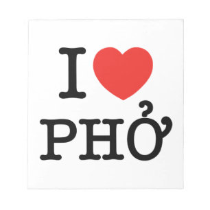 I Heart (Love) Pho Notepad