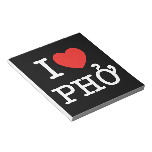 I Heart (Love) Pho Notepad (Angled)