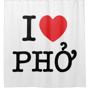 I Heart (Love) Pho Shower Curtain