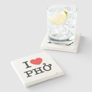 I Heart (Love) Pho Stone Coaster
