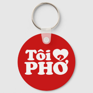 I Heart (Love) Pho (Tôi ❤ PHỞ) Vietnamese Language Key Ring