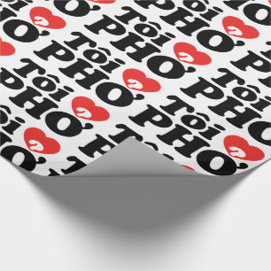 I Heart (Love) Pho (Tôi ❤ PHỞ) Vietnamese Language Wrapping Paper