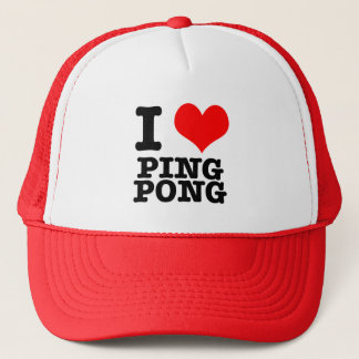 I HEART (LOVE) PING PONG TRUCKER HAT