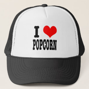 I HEART (LOVE) POPCORN TRUCKER HAT
