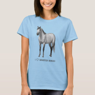 I Heart (Love) Quarter Horses Dapple Grey T-Shirt