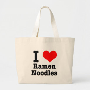 I HEART (LOVE) ramen noodles Large Tote Bag