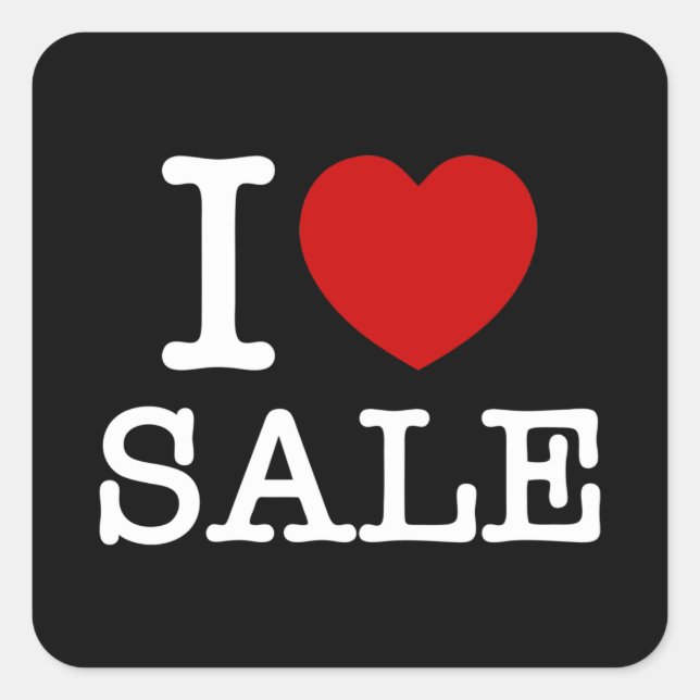 I HEART [LOVE] SALE SQUARE STICKER (Front)