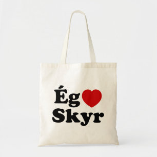 I Heart (Love) Skyr [Ég Elska Skyr] Icelandic Tote Bag