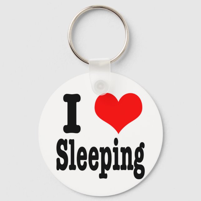 I HEART (LOVE) sleeping Key Ring (Front)