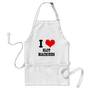 I HEART (LOVE) SLOT MACHINES STANDARD APRON