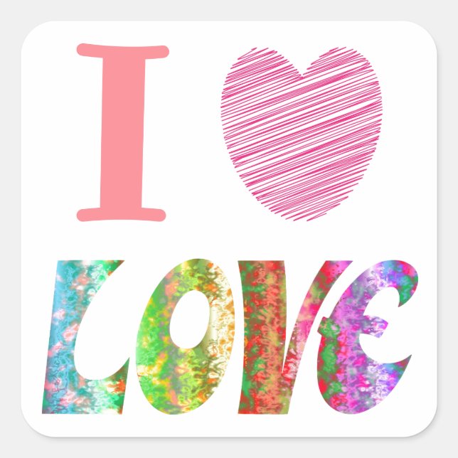 I Heart Love Sticker (Front)