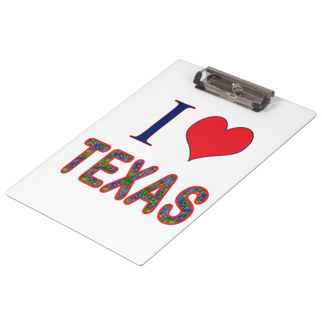 I (Heart) Love Texas Bluebonnet Clipboard (Angled)