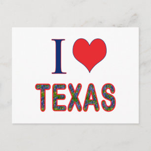 I (Heart) Love Texas Bluebonnet Postcard