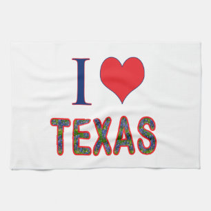 I (Heart) Love Texas Bluebonnet Tea Towel