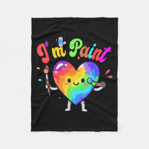 I Heart Love To Finger I'm Paint Cute Couple Valen Fleece Blanket