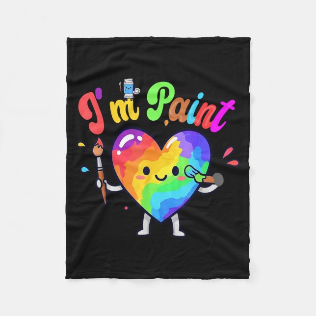 I Heart Love To Finger I'm Paint Cute Couple Valen Fleece Blanket (Front)