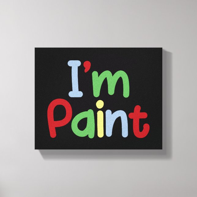 I Heart Love To Finger Paint Canvas Print (Front)
