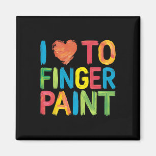 I Heart Love To Finger Paint Cute Couple Valentine Magnet