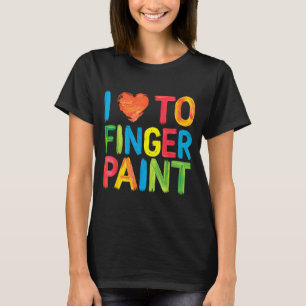 I Heart Love To Finger Paint Cute Couple Valentine T-Shirt