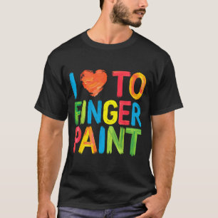 I Heart Love To Finger Paint Cute Couple Valentine T-Shirt