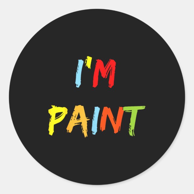 I Heart Love To Finger Paint I'm Paint Cute Couple Classic Round Sticker (Front)