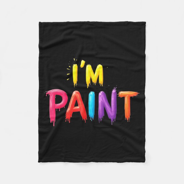 I Heart Love To Finger Paint I'm Paint Cute Couple Fleece Blanket (Front)