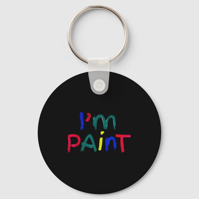 I Heart Love To Finger Paint I'm Paint Cute Couple Key Ring (Front)