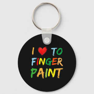 I Heart Love To Finger Paint I'm Paint Cute Couple Key Ring