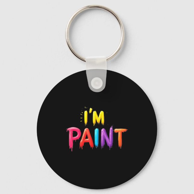 I Heart Love To Finger Paint I'm Paint Cute Couple Key Ring (Front)