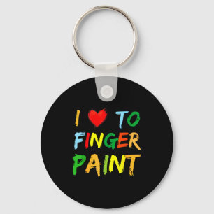 I Heart Love To Finger Paint I'm Paint Cute Couple Key Ring
