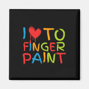 I Heart Love To Finger Paint I'm Paint Cute Couple Magnet