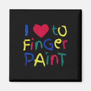 I Heart Love To Finger Paint I'm Paint Cute Couple Magnet
