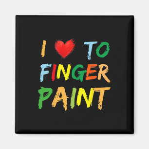 I Heart Love To Finger Paint I'm Paint Cute Couple Magnet