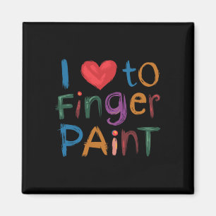 I Heart Love To Finger Paint I'm Paint Cute Couple Magnet