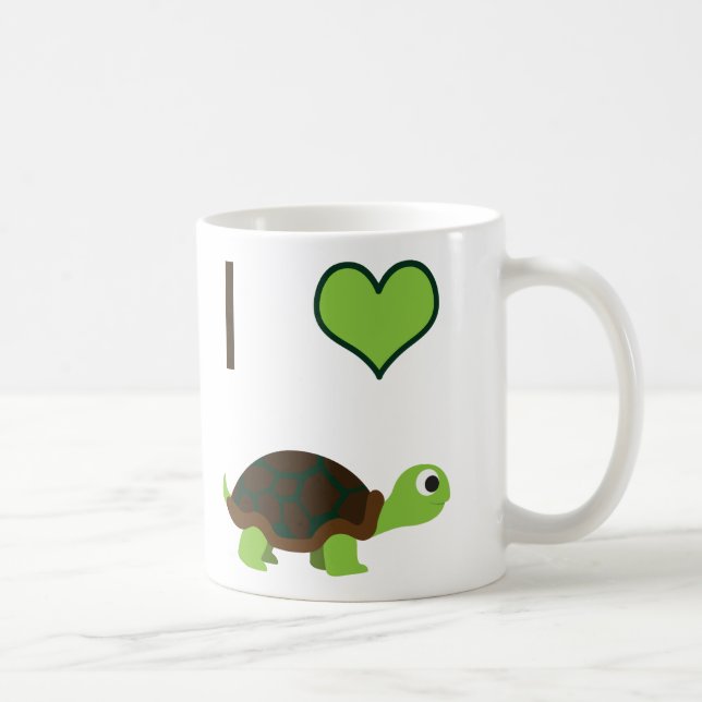 I heart (love) Turtles Coffee Mug (Right)