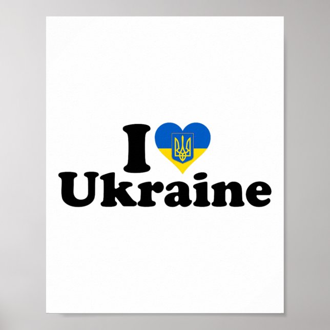 I Heart Love Ukraine Ukrainian Pride Roots Support Poster (Front)