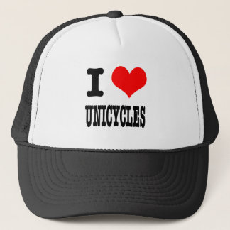 I HEART (LOVE) UNICYCLES TRUCKER HAT