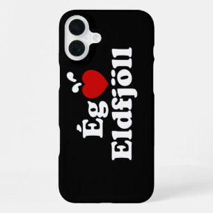 I Heart (Love) Volcanoes [Ég Elska Eldfjöll] iPhone 16 Plus Case