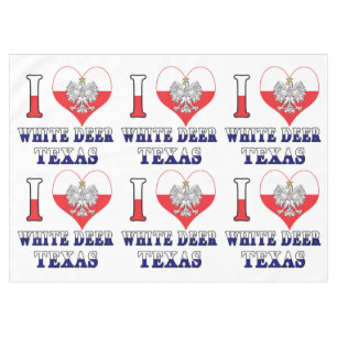 I Heart Love White Deer Texas Tablecloth
