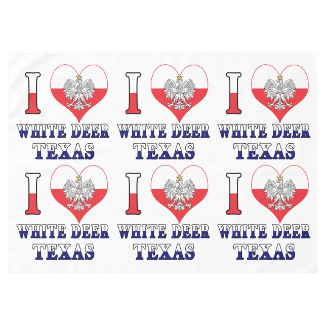 I Heart Love White Deer Texas Tablecloth (Front (Horizontal))