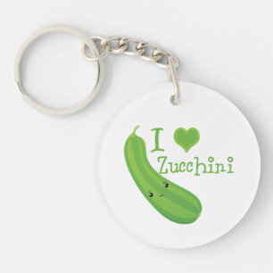 I Heart (love) Zucchini Key Ring