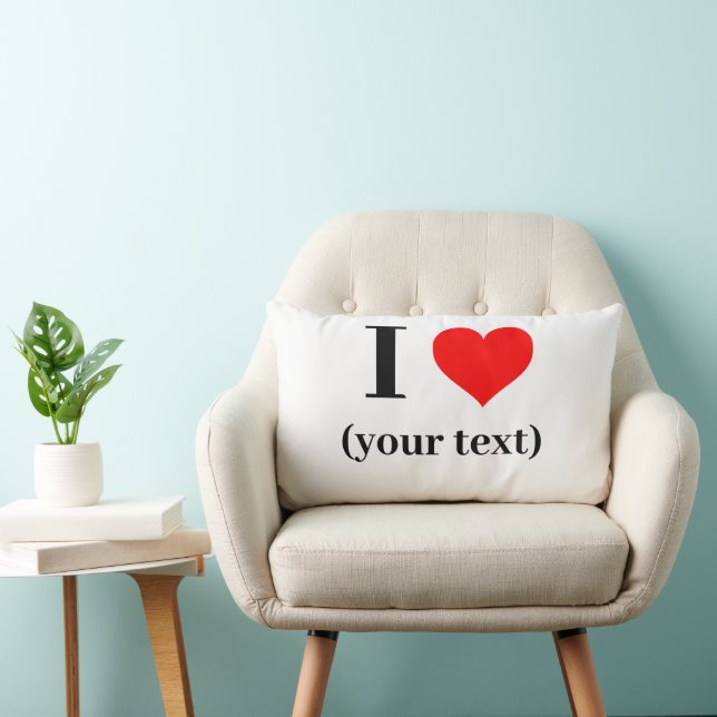 I HEART! Lumbar Pillow 13" x 21" Polyester  (Chair)