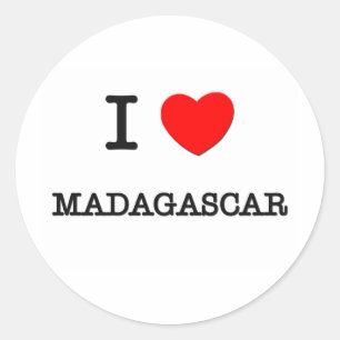 I HEART MADAGASCAR CLASSIC ROUND STICKER
